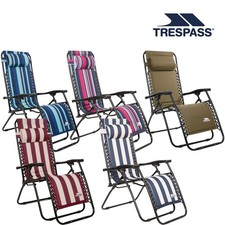 Trespass Sun Lounger Padded Reclining Zero Gravity Deck Chair Recliner Glentilt