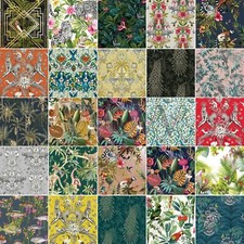 TROPICAL EXOTIC JUNGLE ANIMALS WALLPAPER - LEMUR FISH MONKEY PARROT & MORE