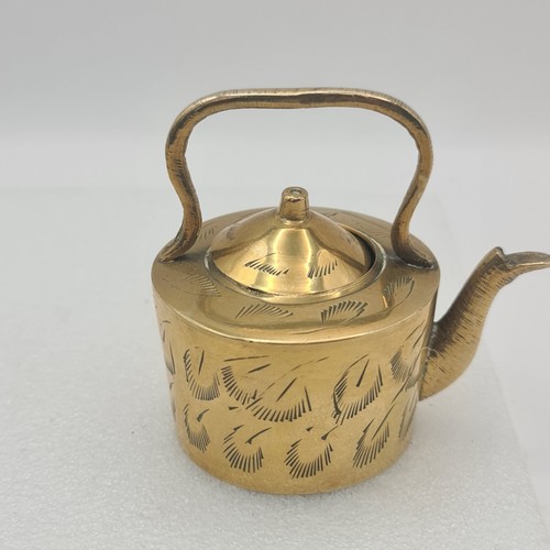 Vintage brass small teapot - vintage,