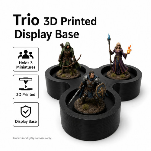 Trio printed display base - trio, 3d