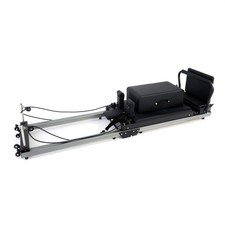 Pilates Reformer Folding Compact Aluminium Black Modern Fitness
