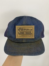VTG Long Haul Trucker Levi’s Denim Mesh Snapback Hat Made In The USA (RARE)