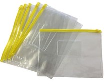 12 x A5 Yellow Zip Zippy Bags