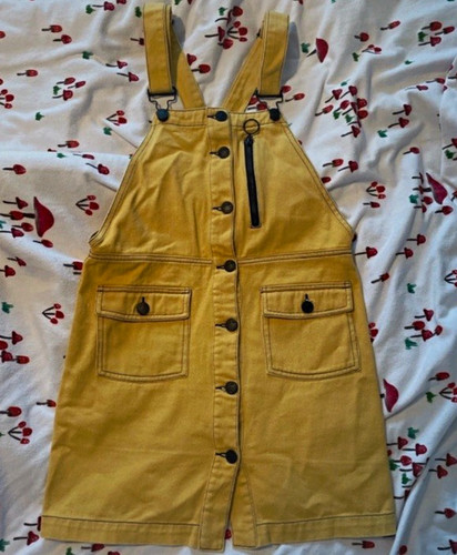 Lazy oaf yellow denim pinafore - oaf,