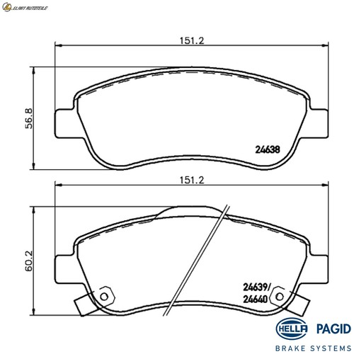 Brake pad set disc - set,