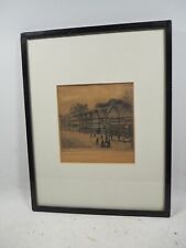 Original Signed Etching Old Houses in Holborn London by Walter Edwin Law