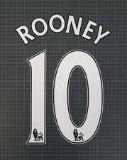 ROONEY #10 2007-2013 Player Size Premier League White Nameset Lextra
