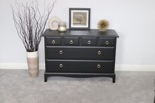 Stag Minstrel Black Chest of 6 Drawers - Free Local Delivery Or Courier Service.