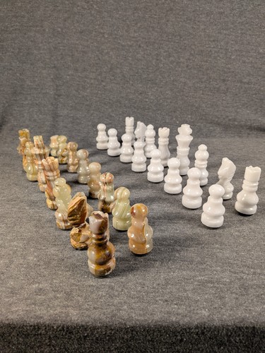 Hand carved chess pieces - 32,
