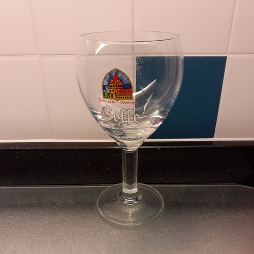 Leffe half pint beer - beer, glass