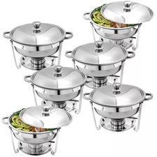 2/4/6 5L Chafer Chafing Dish Set Stainless Steel Round Bain Marie Food Warmer
