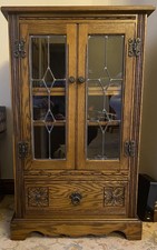 Antique Vintage Old Charm Wood Bros Oak Hi-Fi Unit Cupboard Drinks Cabinet