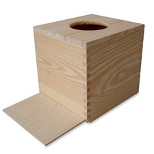 Wooden square tissue box