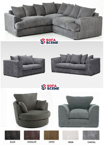 Jumbo cord sofa corner black - sofa,