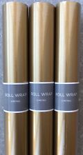  6M Hallmark Gold Wrapping Paper Rolls 3 x 2 metres rolls - Hard Postal Tube