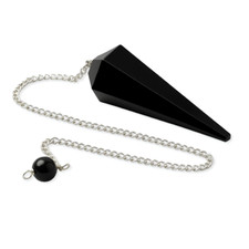 Obsidian Pendulum Dowser Gemstone Scrying Black Crystal Removes Negative Energy
