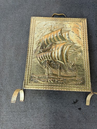 Vintage embossed brass - vintage, fire