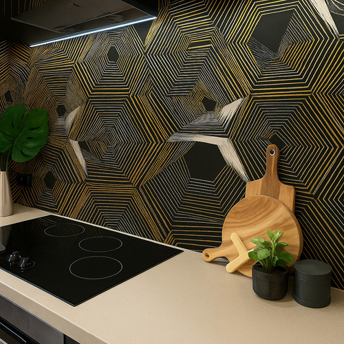 Gold black decor - gold, floor