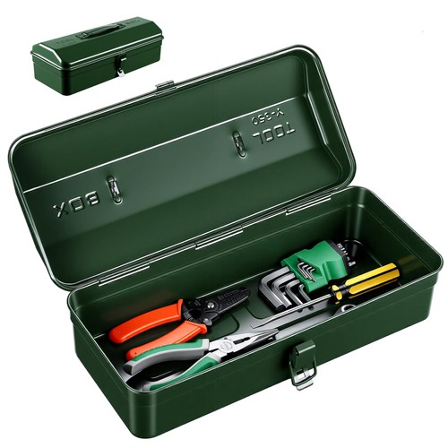 Metal tool box with handle - metal, handle,