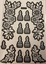 Henna Stencils Temporary Tattoo Large Mehndi Template Body Art Glitter Hand