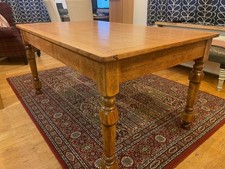 Solid oak dining table with