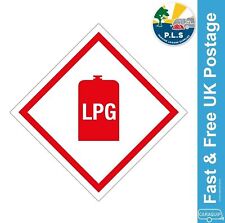 1 x LPG Warning Sticker Gas Locker Box PVC Label Caravan Motorhome VW Campervan
