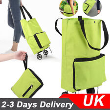 Foldable Rolling Shopping Bag on Wheels Reusable Shopping Cart Trolley UK