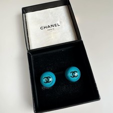 Chanel blue lucite earrings