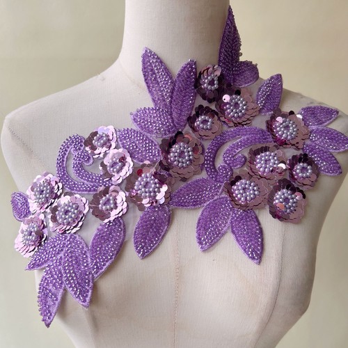 Beaded applique flower - 3d,