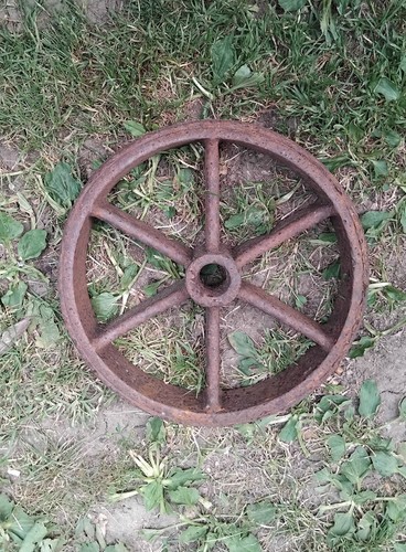 Vintage cast iron - iron, wheel