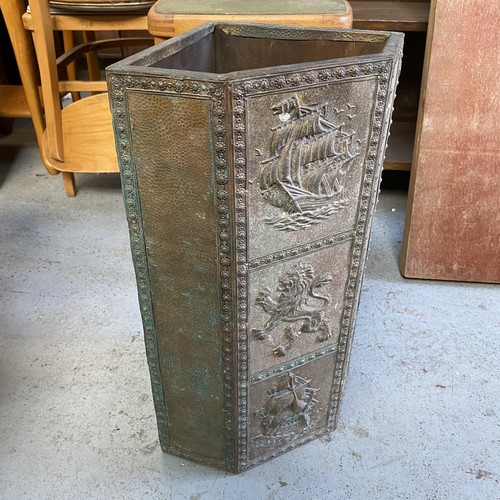 Arts crafts hammered - &, brass