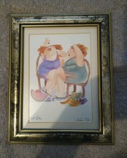Erika Oller Signed Framed Print - Fruit Tarts - 26 X 21cm Risqué Amusing Fun