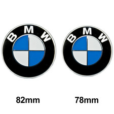 2x For BMW Front Bonnet Hood & Rear Boot Badges Emblem Blue White 82+78mm