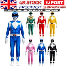 Kids Ranger Morphsuits Mighty Morphin Power Rangers Boys Costume Jumpsuit Gifts.