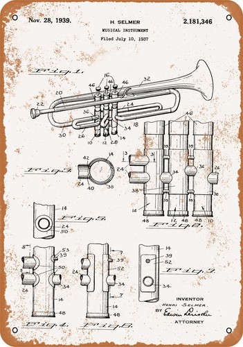 Metal sign 1939 selmer - -,