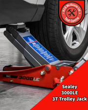 Sealey 3000LE Low Profile Trolley Jack with Rocket Lift 3 Tonne - Red