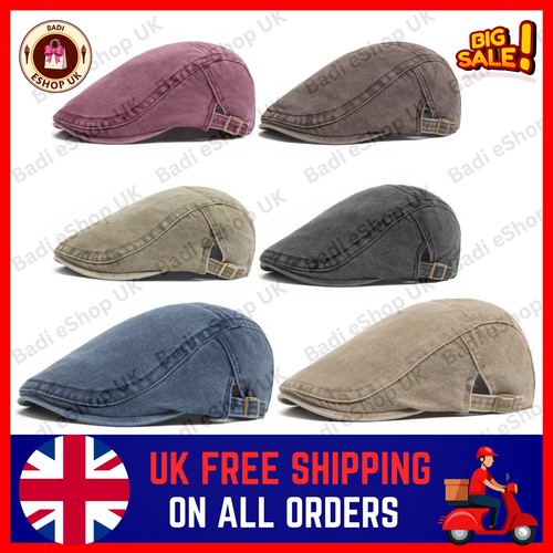 Men flat cap washed - men,