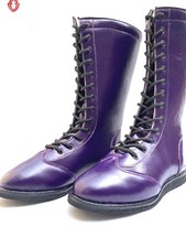 Pro Wrestling Boots, Handmade, 100% Pure leather, Royal Purple