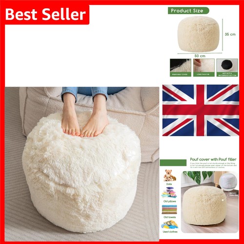 Faux fur bean bag - fur, footstool