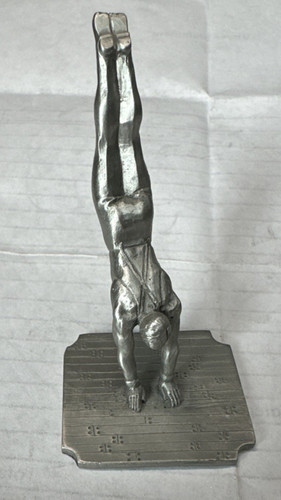 Pewter gymnast figurine - pewter,