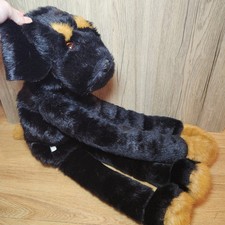 Vintage 1970s Furryland Crafts 22" Dog Ventriloquist Full Arm Puppet Plush Black