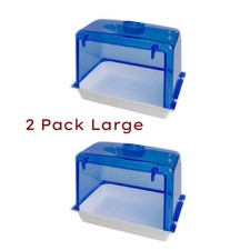 2 x Large Cage Aviary Bird Bath with Hooks for Canary Finch Birds