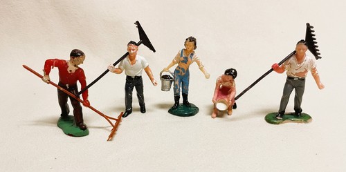 Farm workers milkmaids men - farm,