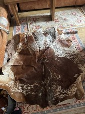 Cowhide Rug Dark Brown and