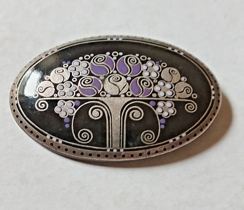 Enamel 1960 brooch - enamel, by