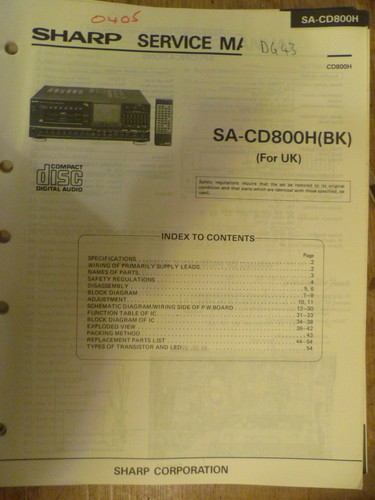 Sharp cd800h stereo - sharp,