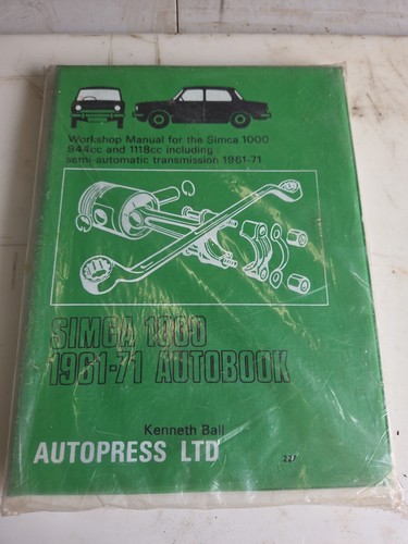 Simca 1000 1961 autobook - 1000, 1961-71