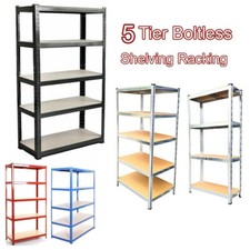 Boltless 5/4 Tier Racking Heavy Duty Garage Shelving Storage Shelves Steel Unit.