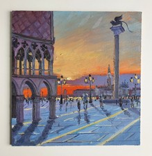 Venice San Marco Square Sunset, oil painting
