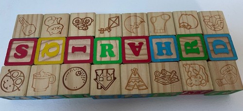 Wooden blocks alphabet with - blocks,